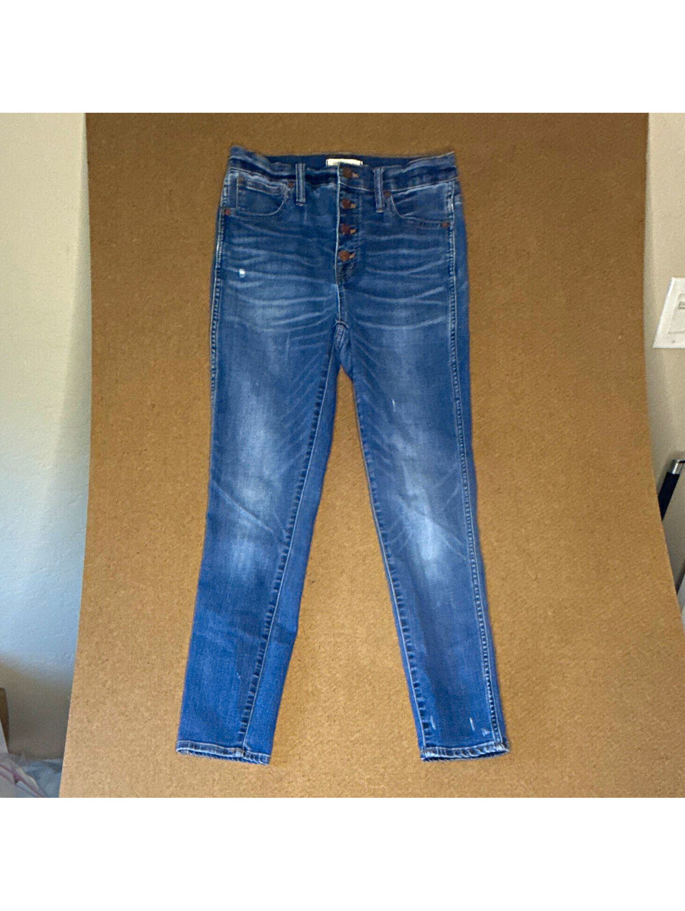Madewell Women's High-Rise Skinny Jeans Blue Button Fly Pockets